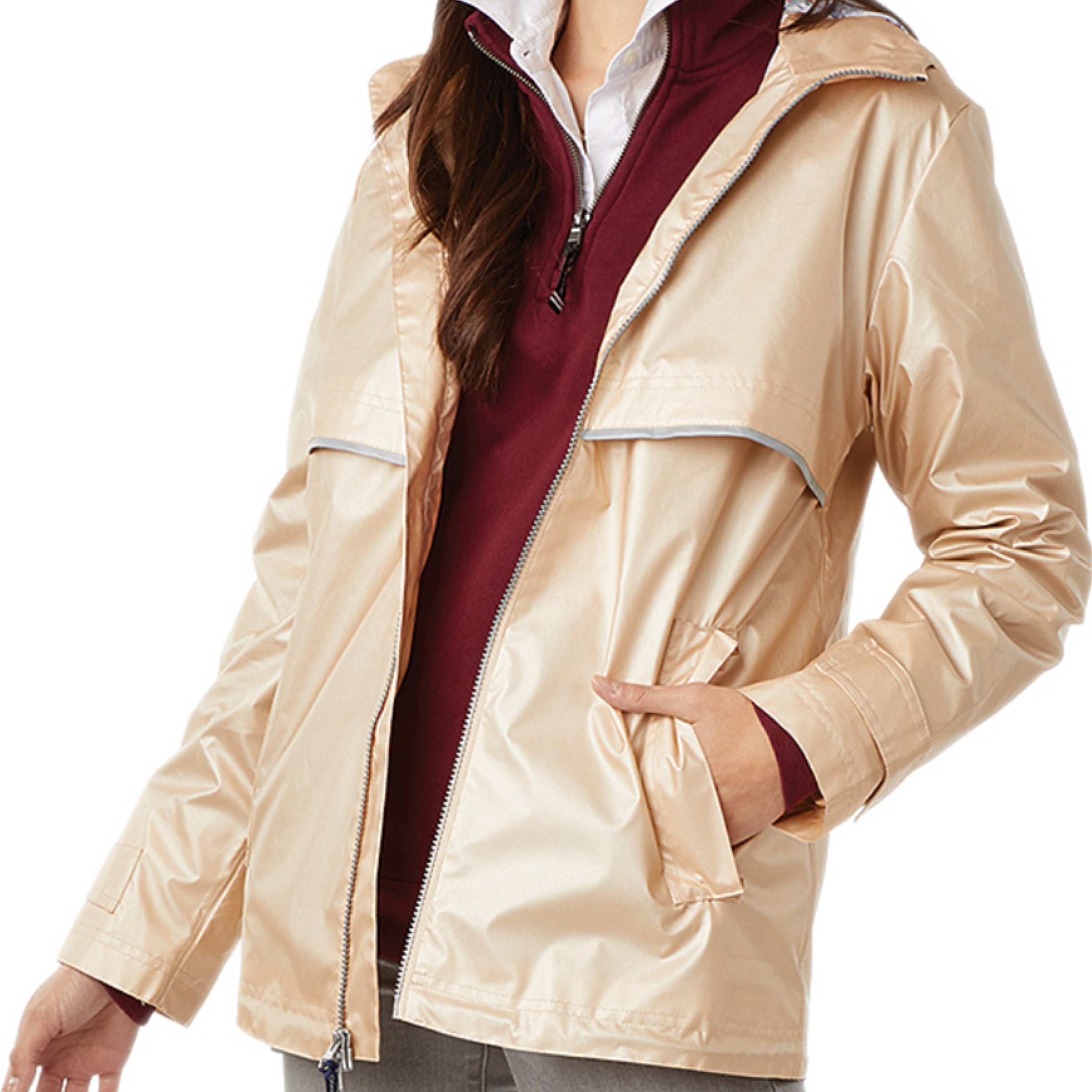 Charles river rain outlet jacket rose gold